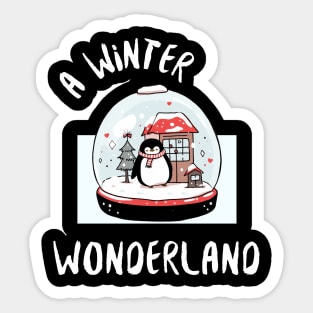 Penguin Snow Globe Sticker